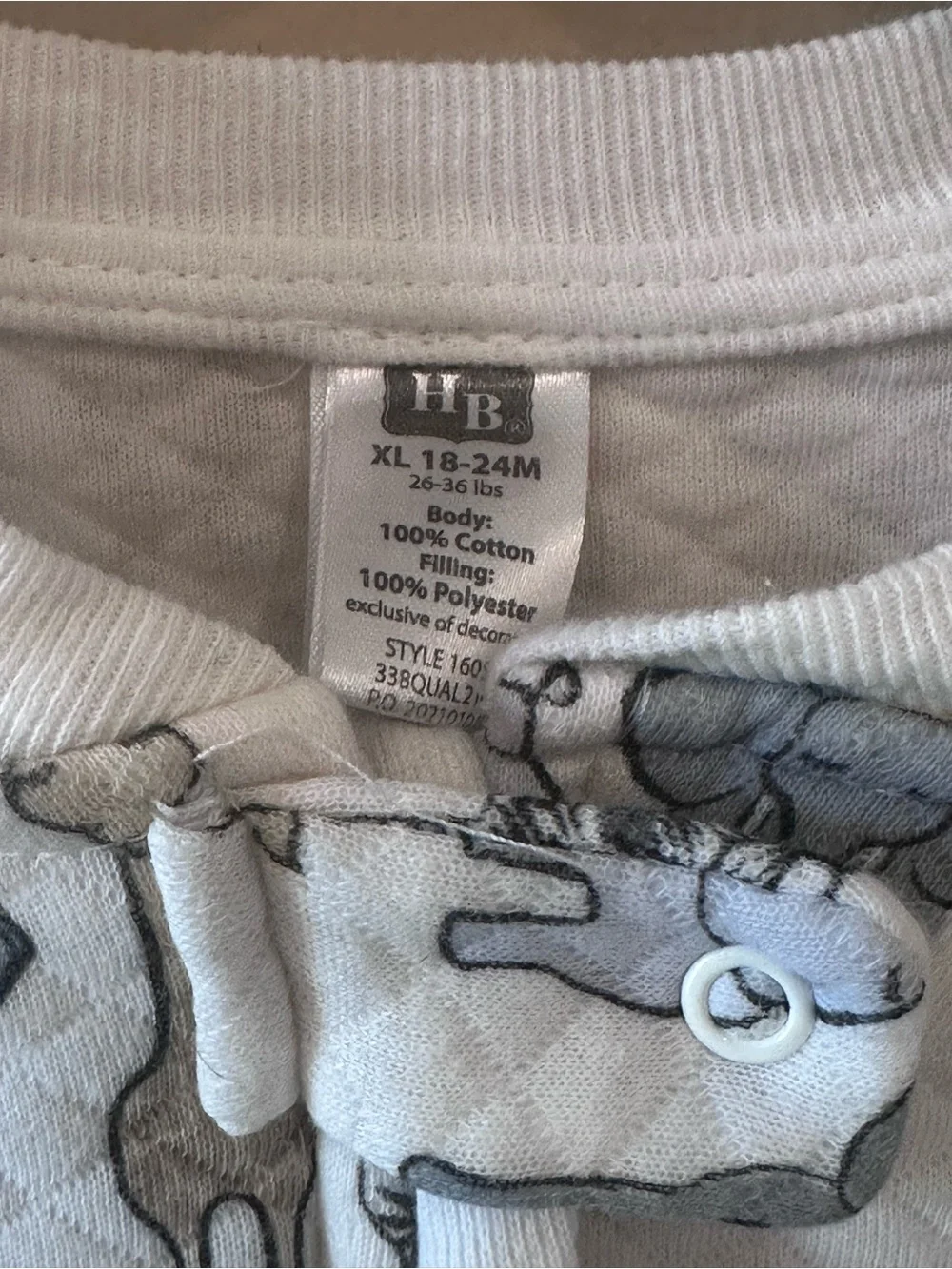 Hudson Baby Safari Sleep Sack Wearable Blanket Quilted Neutral Animals 18-24M